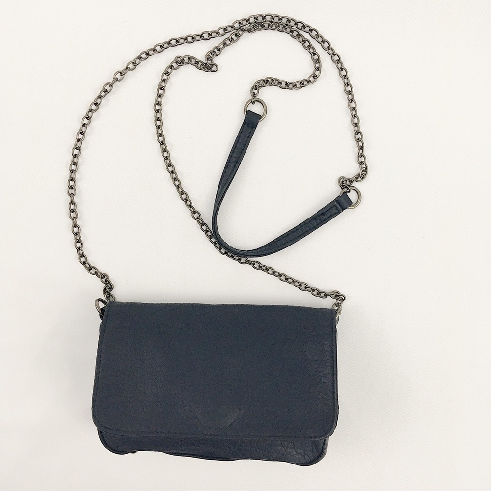 Small Purse Crossbody Chain Strap Stud Dark Blue